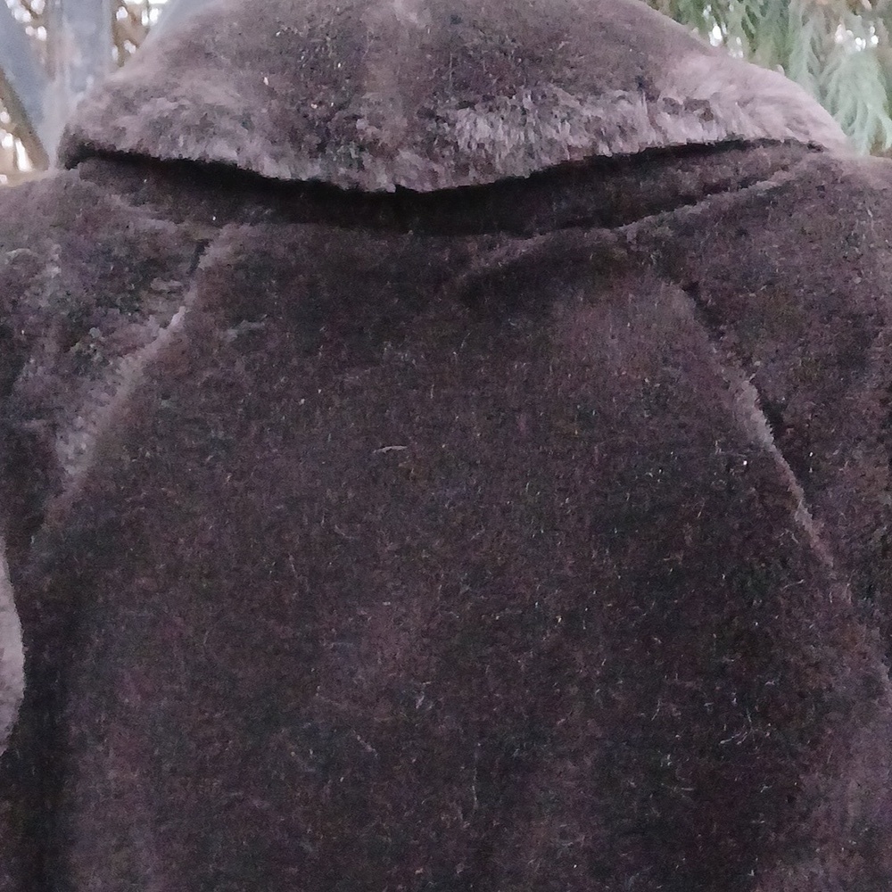 Donnybrook Faux Black/Brown Mink Coat Single Button Lined sz XS.  Mob Wife - Picture 11 of 16